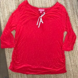 Liz lange maternity red top